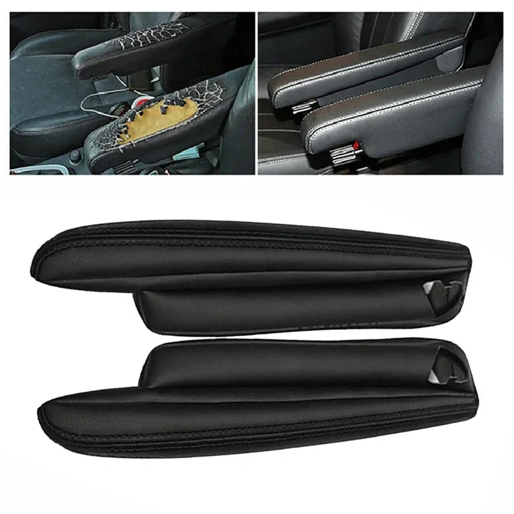 Stylish Black Microfibre Leather Armrest Covers for Land Rover For Freelander 2 (0715) Elevate Your Car's Look