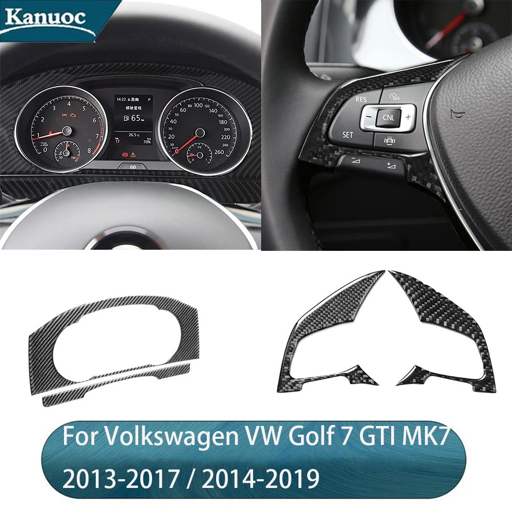 

Carbon Fiber Black Stickers For Volkswagen VW Golf 7 GTI MK7 2013-2017 / 2014-2019 Car Interior Styling Decorative Accessories