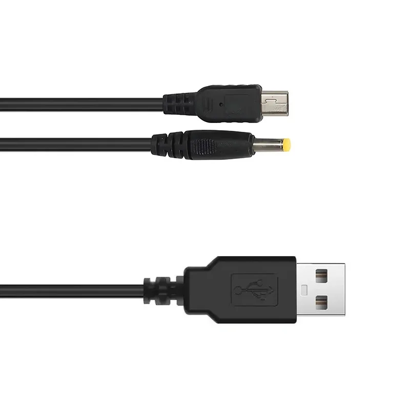 Carregador USB 2 em 1 para console de jogos PSP 1000 2000 3000 Cabo de dados USB + cabo carregador acessório de jogo