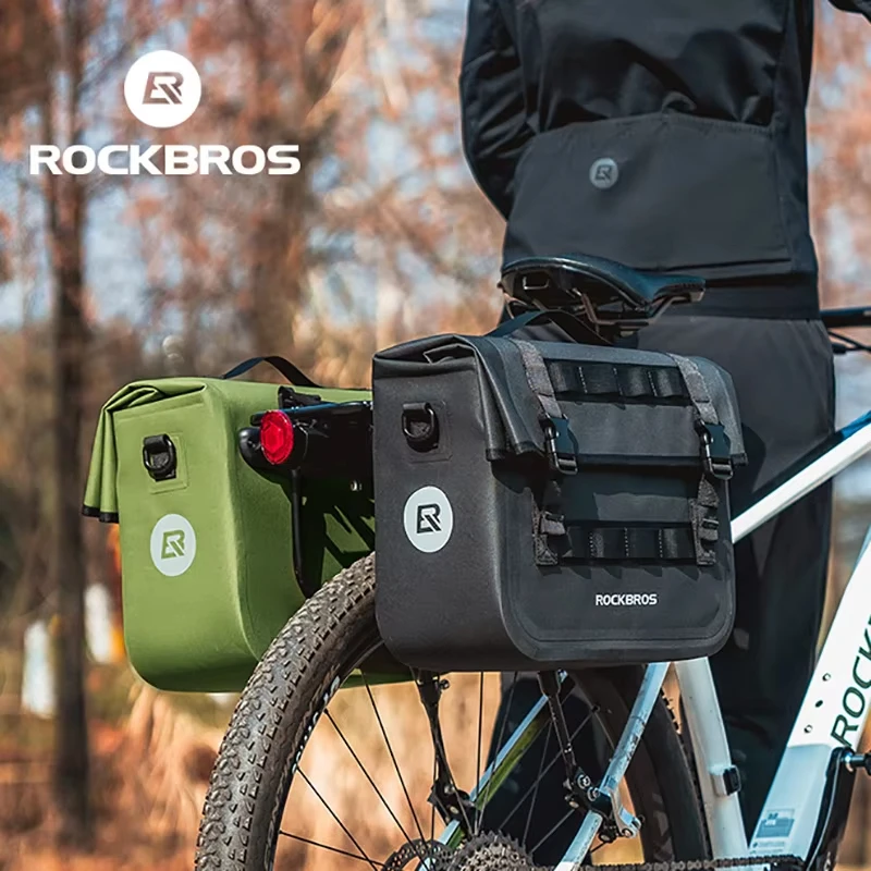 ROCKBROS Bicycle Bag 15L Multifunctional Saddle Bag Waterproof MTB Bike Rack Bag Travel 3D Support Big Capacity Bicycle Rear Bag