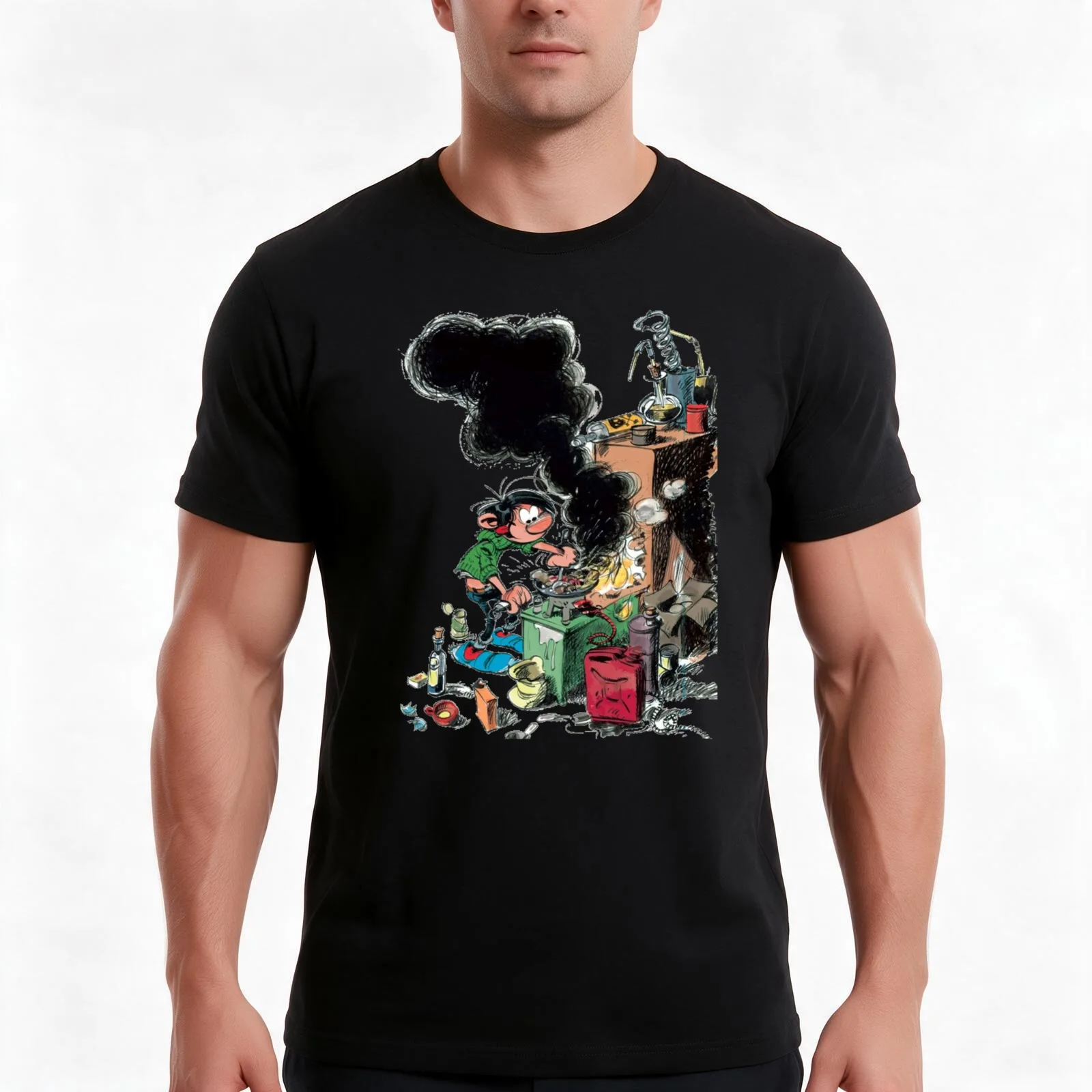 Gaston Lagaffeessentiel T-Shirt Summer Casual Cotton Tee Oversized Streetwear Tops Vintage Graphic Print Unisex Men Women
