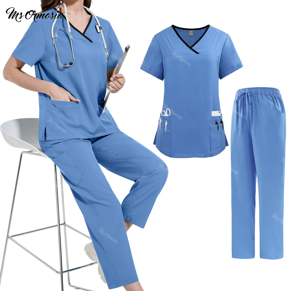 Uniformes de Travail d'Hôpital avec Générateur à vaccage Rapide, viser en Y de Poche Minimalistes, Ensembles Médicaux d'Infirmière, Nouveauté