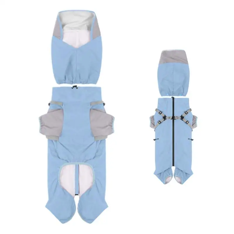 

Плащ для собак с капюшоном для щенков, дождевик-пончо, регулируемая посадка, светоотражающая одежда с капюшоном для домашних животных от M до X-больших собак и