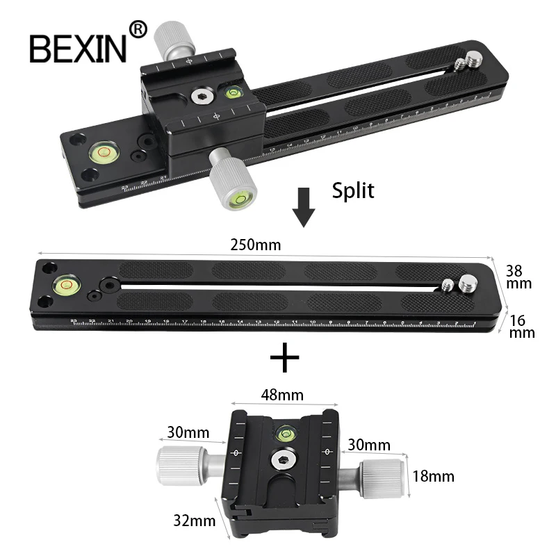 BEXIN Panoramic Long Telephoto Double layer Quick release plate clamp Arca Swiss camera Clamp Adapter Mount Bracket Tripod Holde