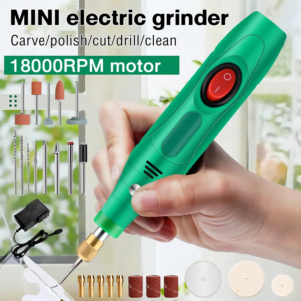 Mini Drill Polisher Sanding Machine USB Rechargeable High Speed Engraver for Carving and Polishing DIY Crafts