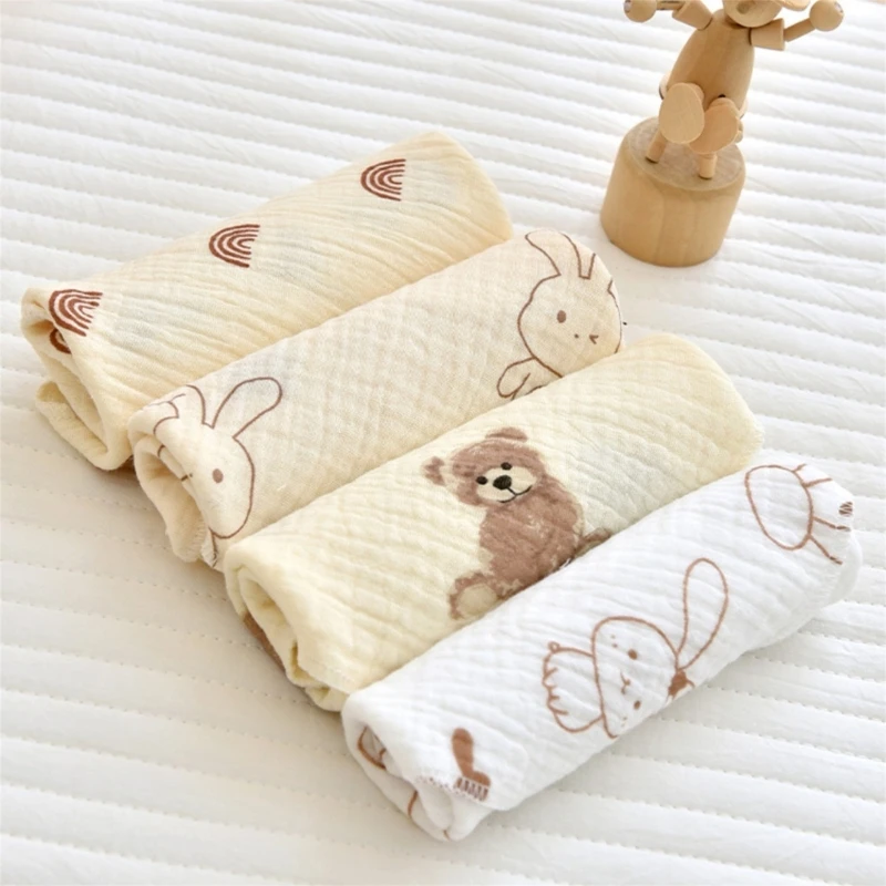 Nouveau Adorable-gant toilette bébé carrés coton naturel bébé visage-serviette lingettes