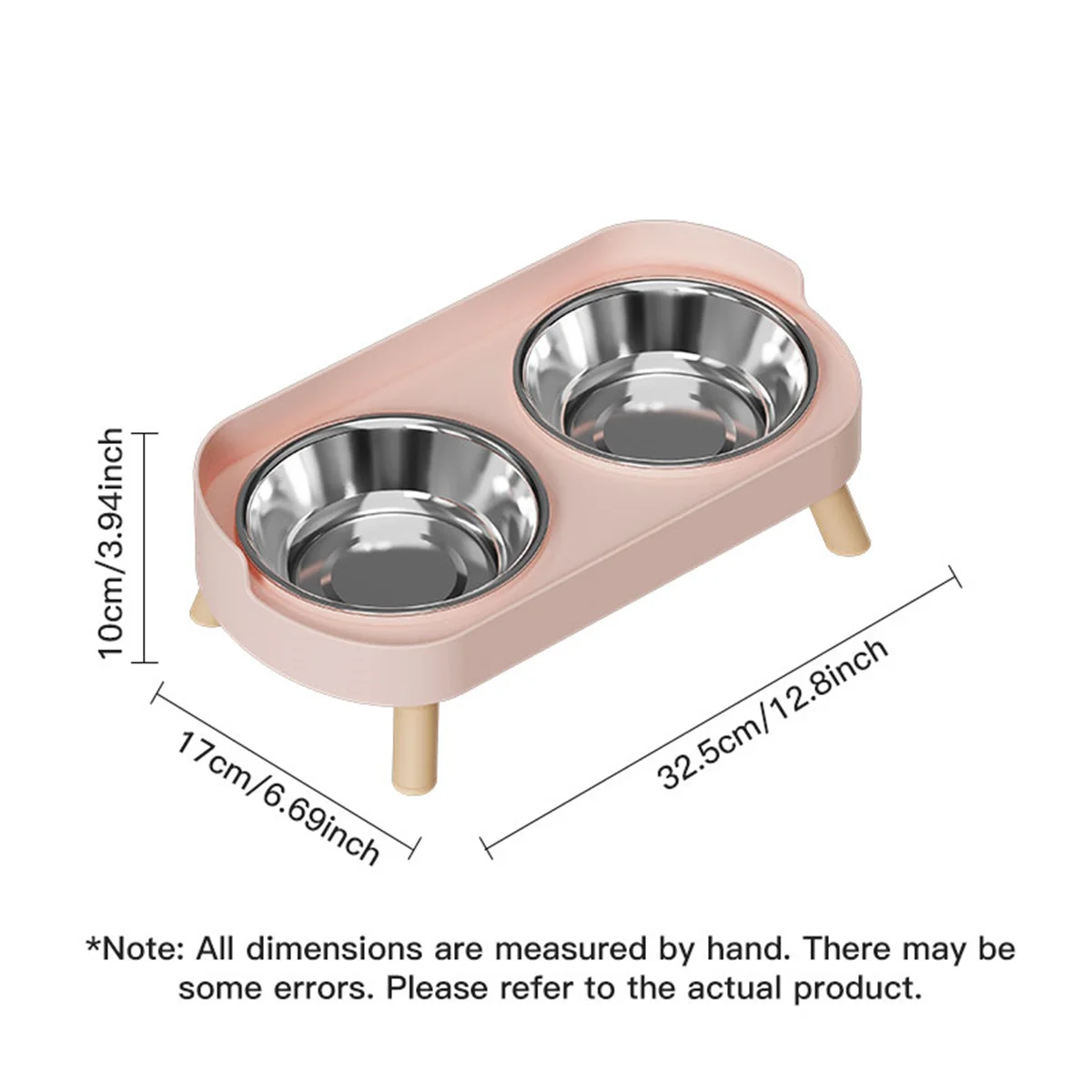 Dopamine Pet Double Bowl Fashion Feeding Large Capacity Stainless Steel Dog Bowl Drinking Water Neck Cat Double Bowl