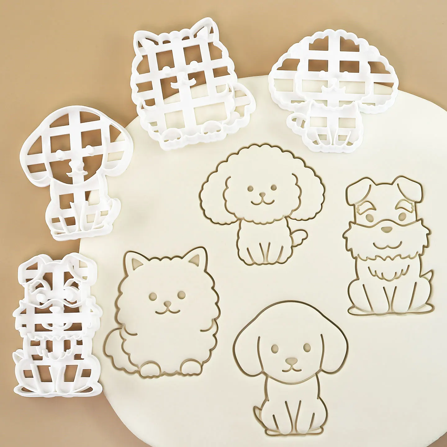 4 Stück Hunde-Ausstecher, 3D-Cartoon-Welpen-Keksform, DIY, niedliches Tier, Haustier, Gebäck, Keksform für Weihnachten, Hundeleckereien, Snacks