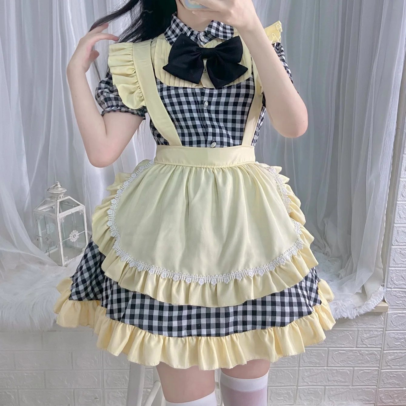 Halloween Bühnenshow Kostüm Diener Mädchen Cosplay Kleider Lolita Dienst mädchen Kostüm Café Outfit Kellnerin Uniform Kleid Frauen Kleidung