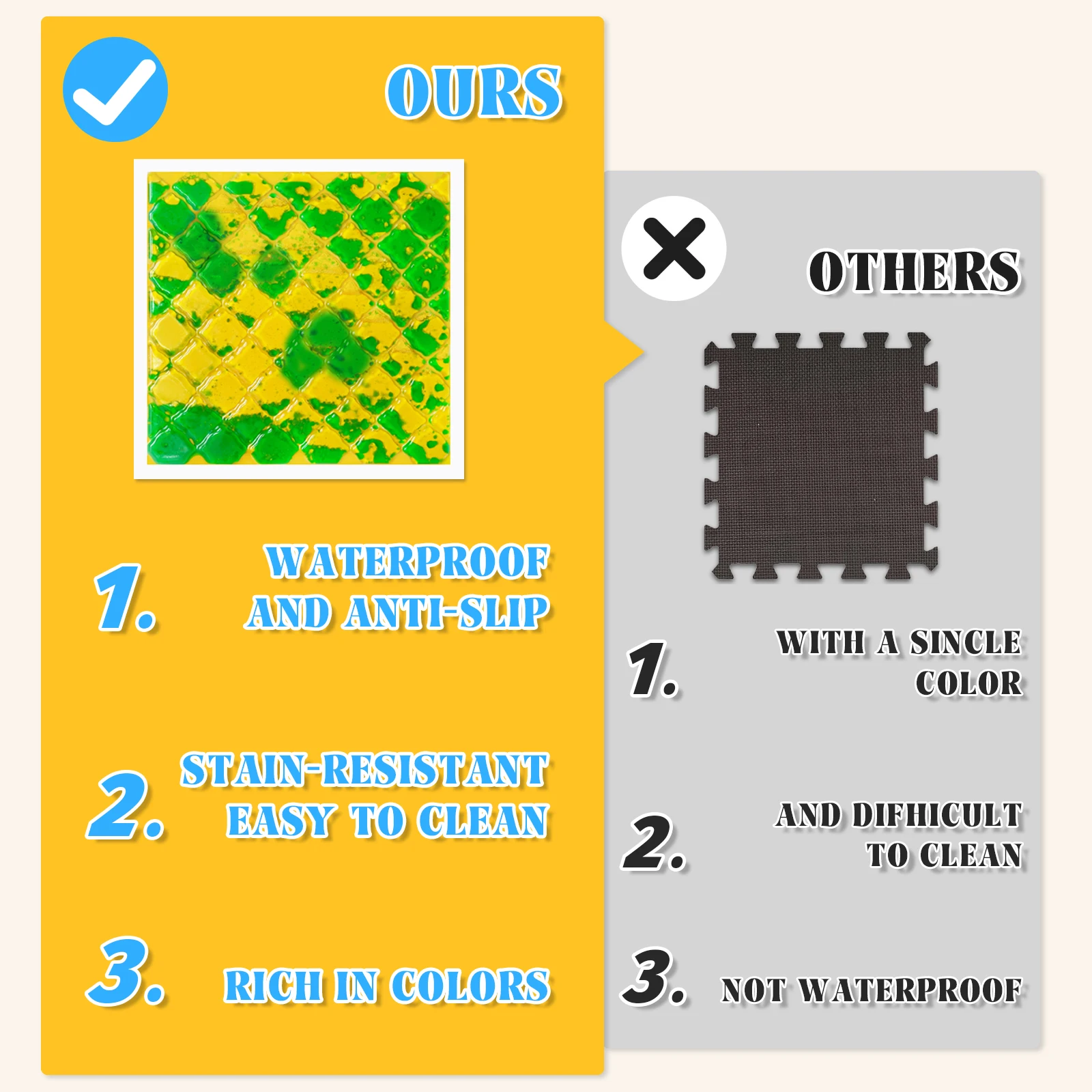 Giocattoli sensoriali visivi per bambini: tappetino sensoriale colorato, giocattolo educativo che aggiunge divertimento per imparare