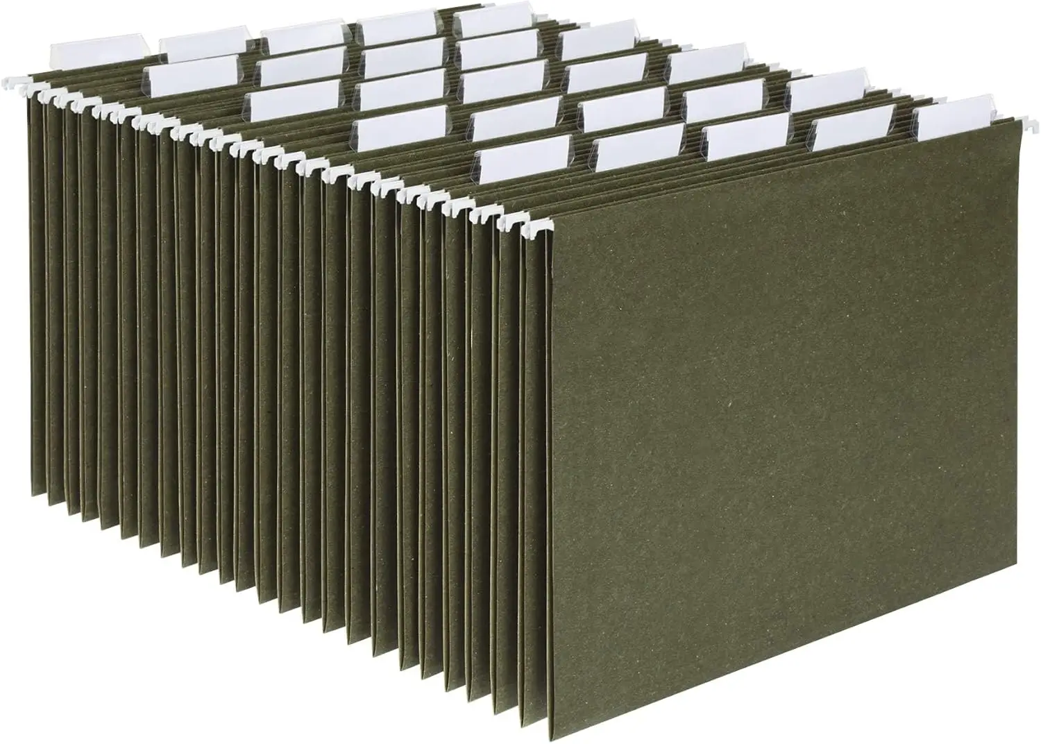 

Letter Size Hanging File Folders, Green, Adjustable Tabs, 25 Per Box for Office Organization