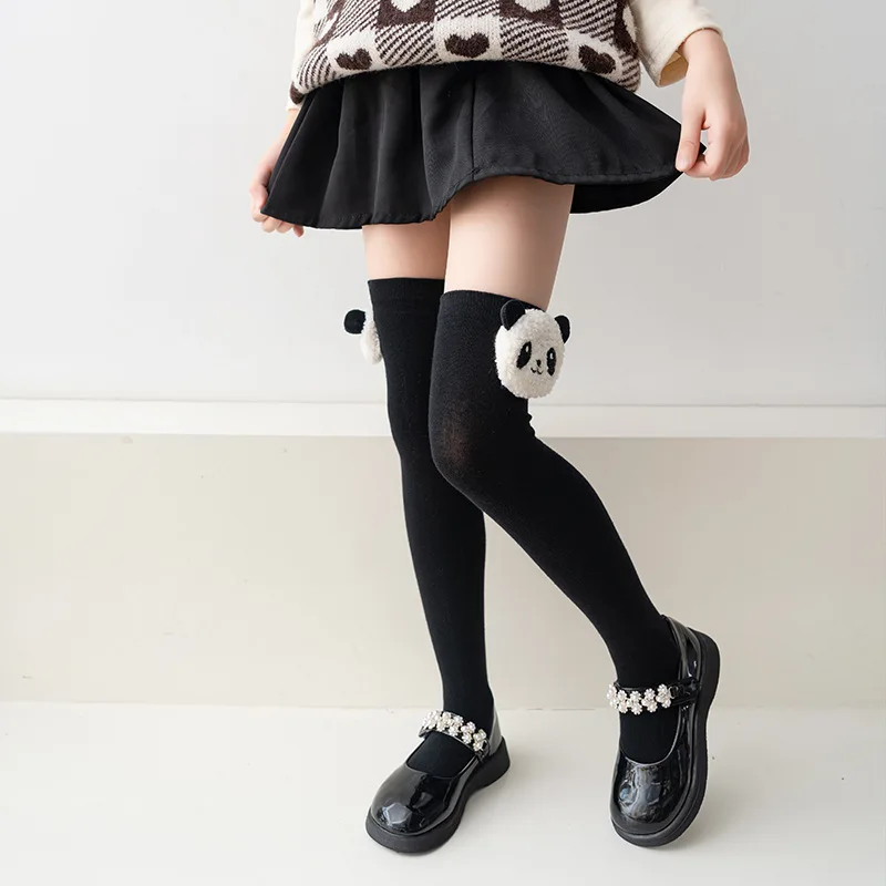 Spring Girls Cute Cartoon Stockings Animals Panda/Puppy/Bunny Over Knee High  Children JK Cotton Long Socks