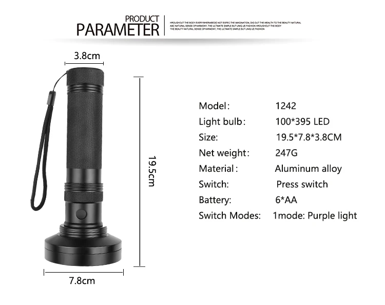 الأشعة فوق البنفسجية مصباح يدوي 21/51/100 LED الأشعة فوق البنفسجية ضوء 39nm الأشعة فوق البنفسجية مشاعل الأشعة فوق البنفسجية الشعلة كاشف الضوء الأسود للحيوانات الأليفة الجافة البول البقع علة