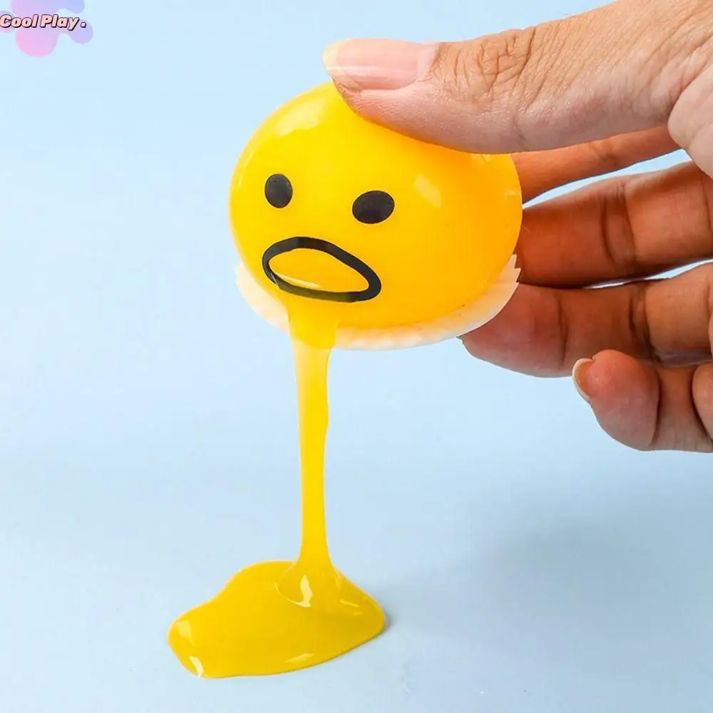 

Fluid Vomiting Egg Yolk Pinch Toys Puking Non Stick Vomiting Egg Yolk Squeezing Toy Funny Super Soft