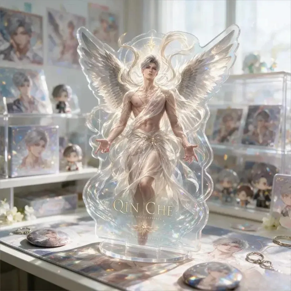 10cm Game Love and Deepspace Xavier Zayne Rafayel Ralayo Sylus Caleb Angel Wings Acrylic Standee Model Plaque Home Ornament