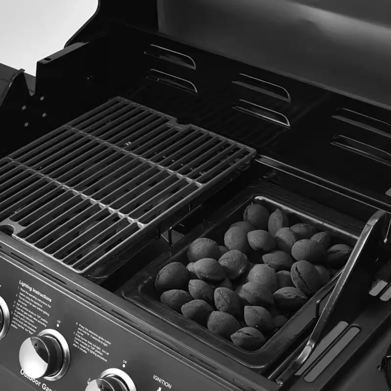 Barbecue stove special wooden carbon tray enamel barbecue grill charcoal basin gas charcoal dual-use barbecue tool 1 set