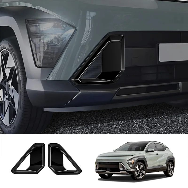

Передняя противотуманная фара Sp-Car, накладка на фару для Hyundai KONA 2024+, детали отделки автомобиля, ярко-черный