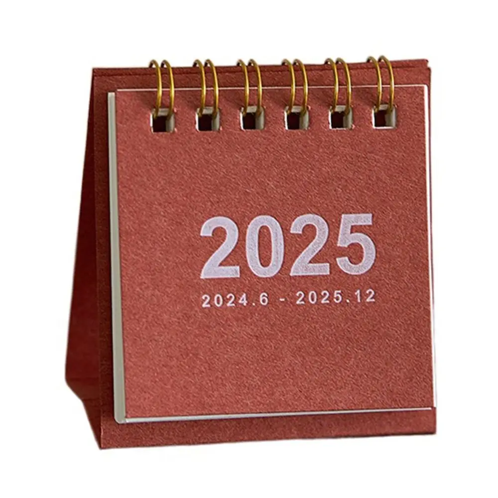 

Creative 2024-2025 Calendar Thick Paper Simple Mini Desktop Calendar Pocket To Do List Table Floral Planner Desk Decoration