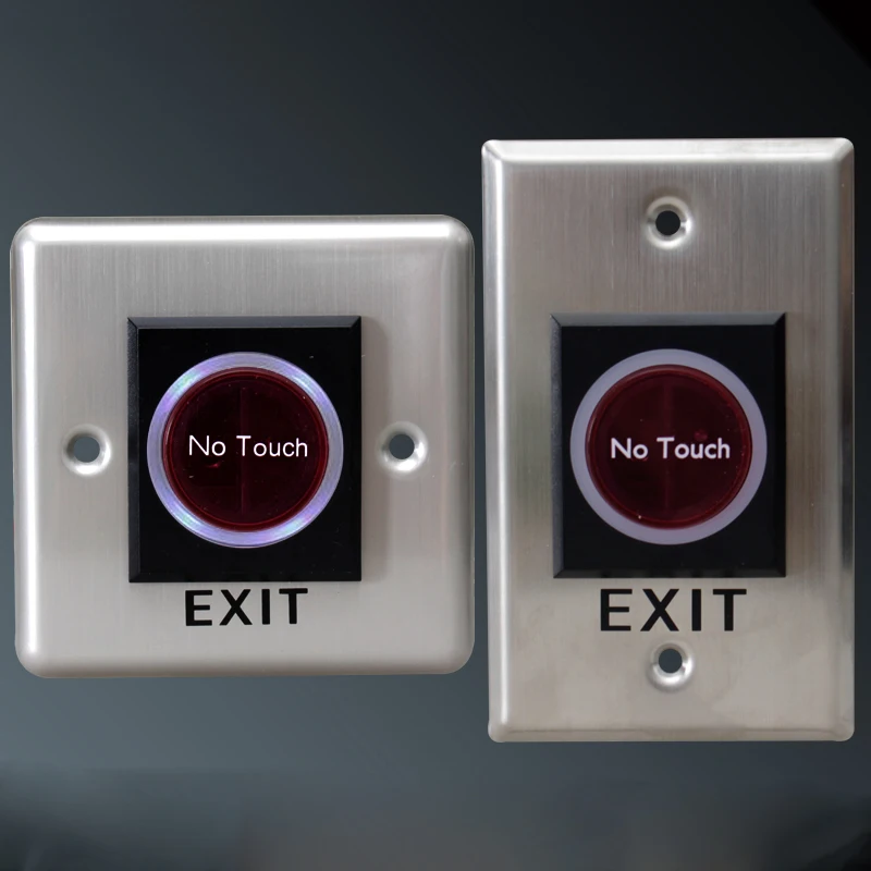Stainless Steel Infrared Automatic Sensing Exit Button Push Switch Door Sensor Opener Release For Magnetic Lock Access Control