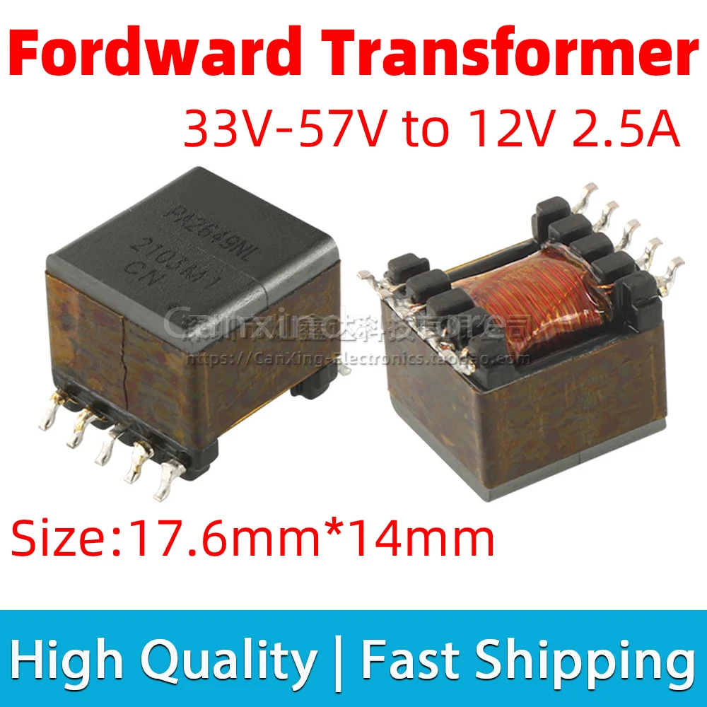 2pcs PA2649NLT PA2649NL SMD PoE Switching Power Supply Flyback Forward Transformer 33V-57V to 12V 2.5A