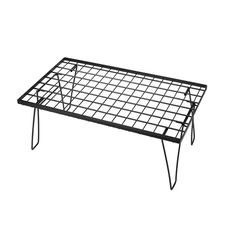 Camping Portable Folding Mesh Table Barbecue Storage Rack Aluminum Plate Iron Table Stainless Steel Table