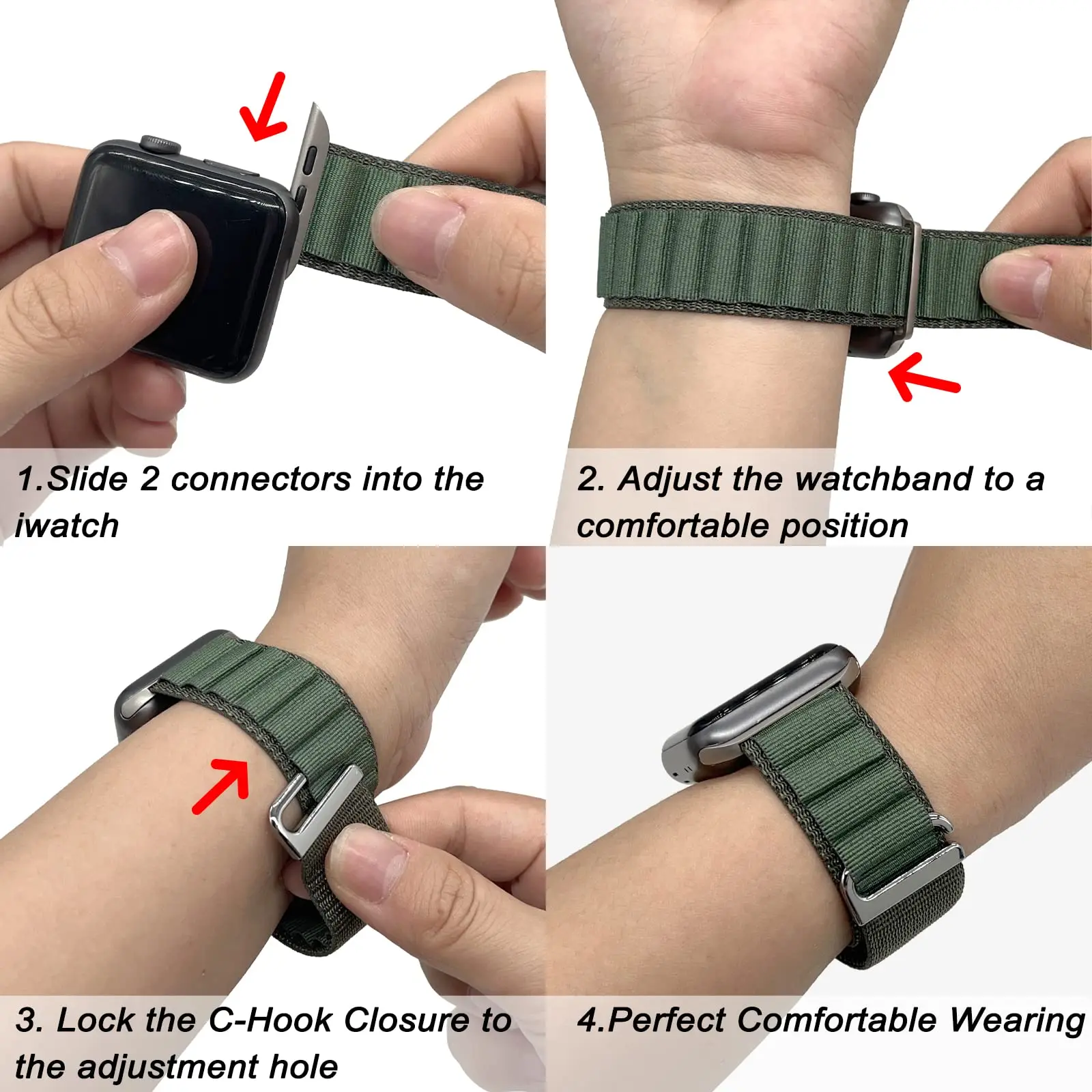 Alpine Loop Strap For Apple Watch Band 49mm 45mm 41mm 44mm 40mm 42mm Nylon Watchband Bracelet iwatch series Ultra2 9 8 7 6 5 4