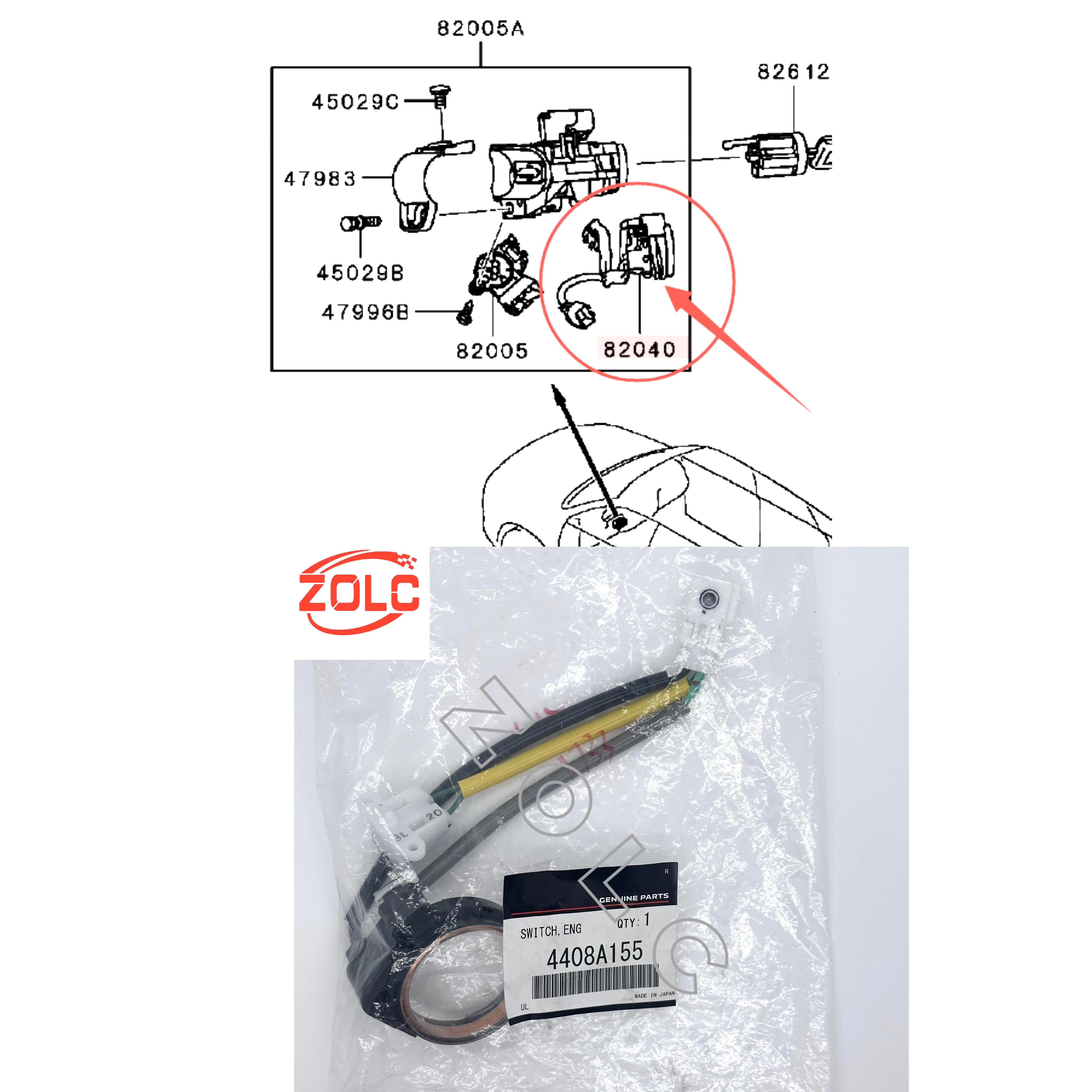 Japan Original Engine Start Switch 4408A155 For L200 Pajero Montero Sport 3 ASX Outlander3 Eclipse Cross Xpander