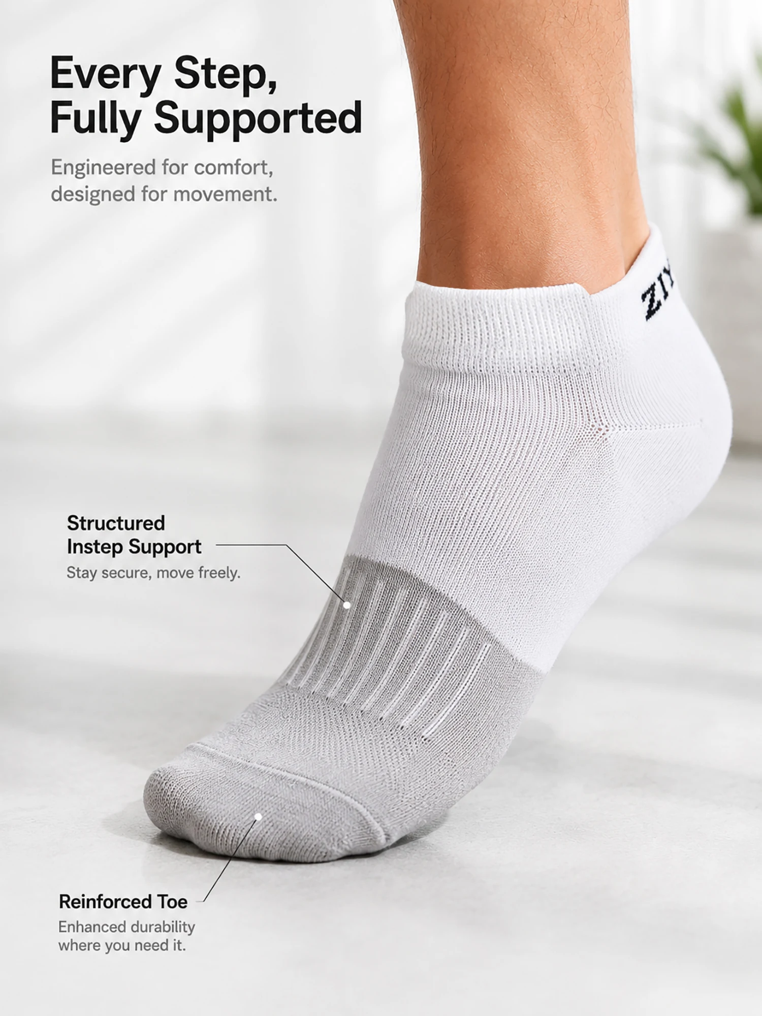 1/4/6Pairs Men's Color Block Ankle Socks Breathable Combe Cotton Cushioned Low Cut Sports Running Non Slip Moisture Wicking Gift view 2