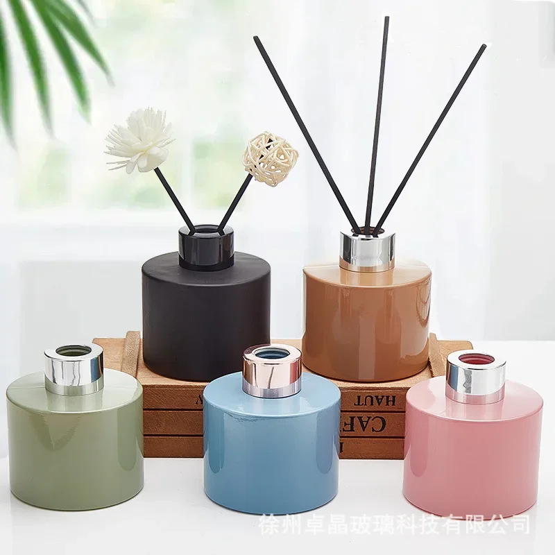 5pcs 100ml Colored Aromatherapy Glass Bottles Scent Diffuser Container Home Decor Ornaments Bottle