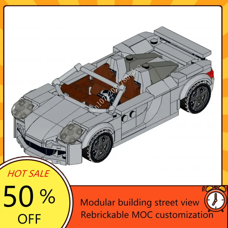 

290PCS Technical Racing Super GT Spyder MOC Car Vehicle Speed Champion Racer Building Blocks Brick Creative Garage Toys for Boys