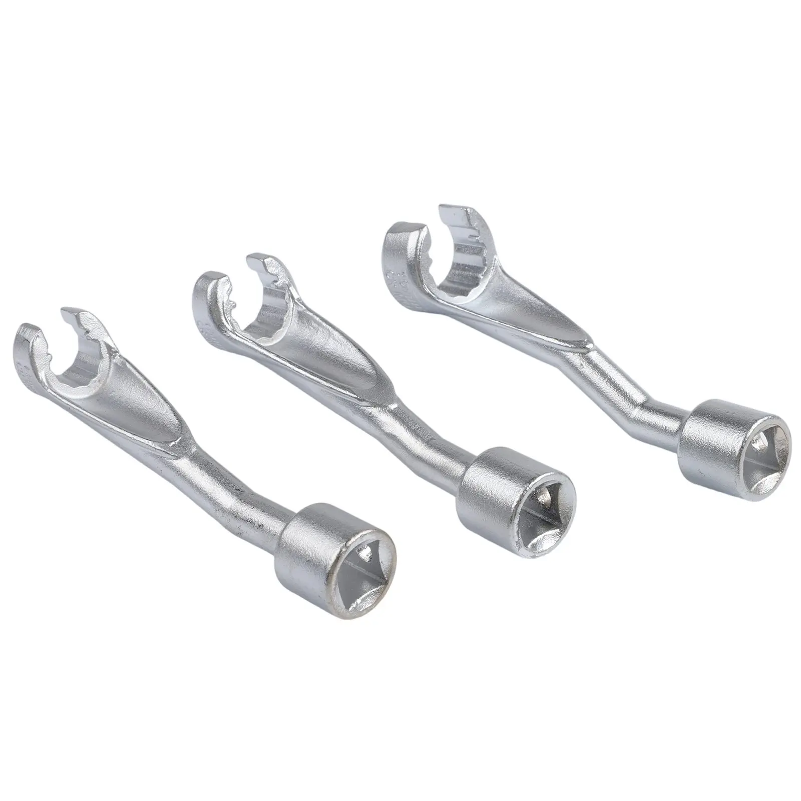 3 Pieces Fuel Injector Socket Wrench Set 1/2in Drive Open End 14mm 17mm 19mm for Fuel Injection Pipe and Nut Maintenance