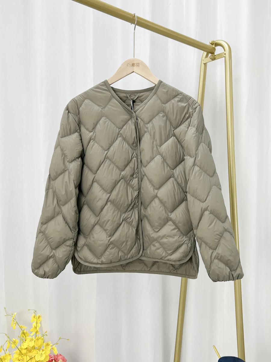 Imagem -03 - Cabolsa Leve Extragrande para Baixo Feminino Jaqueta Curta Fina Outerwear Solto Casual e Portátil Coreano Novo Outono e Inverno M3xl 2023