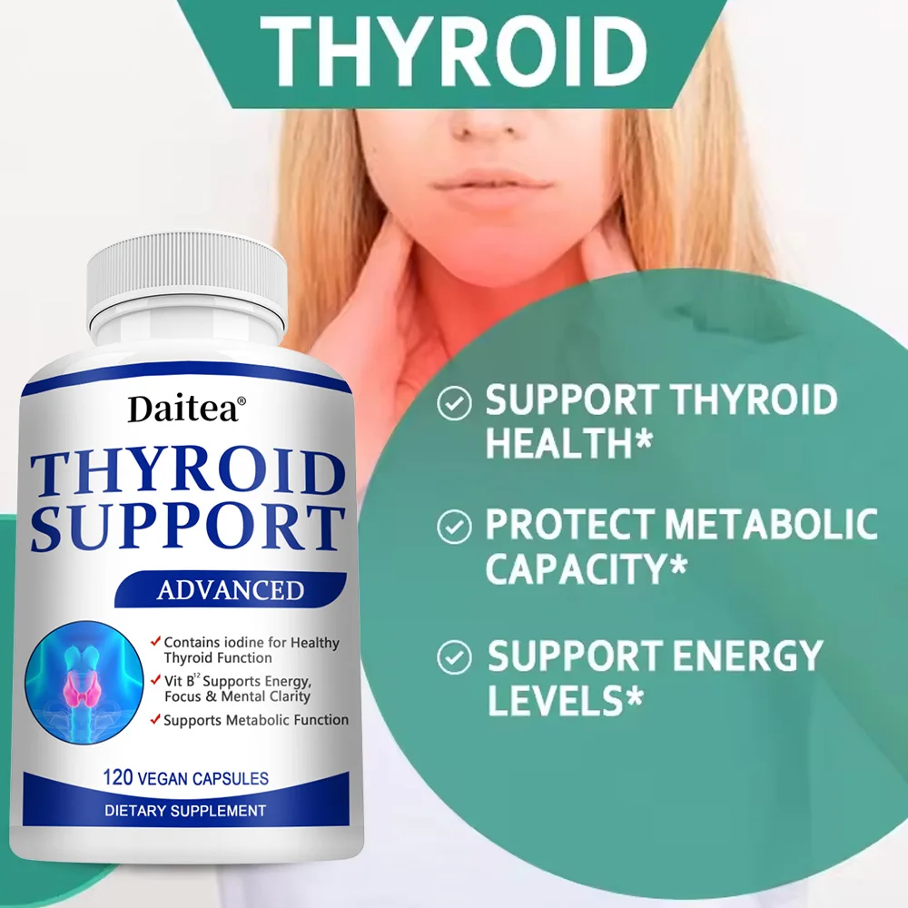 Thyroid Supplement with L-tyrosine, Iodine, Zinc & Selenium - Promotes Memory, Cognitive, Thyroid Health and Metabolism, NON-GMO