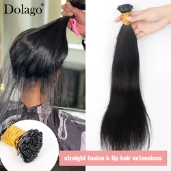 Natural Straight Fusion Hair Extensions Keratin Flat Tip Hair Extensions Microlink For Women K Tip Human Hair Bundles Dolago