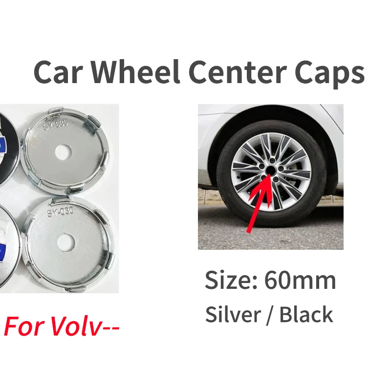 4pcs/set Universal Car Wheel Center Cap Hub Covers Badge Accessories for VOLVO Wheel Center Caps