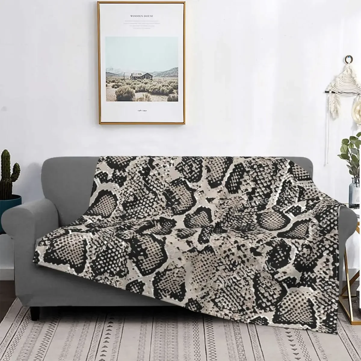 

3D Print Snake Skin Baby Blankets Sofa Cover Fleece Print Novelty Breathable Warm Babe Carpets For Bed Bedroom Bedding Throws