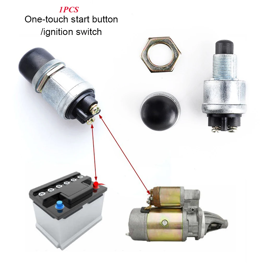 Universal DC 12/24V Car Truck Engine Starter Vehicle Start Switch Waterproof Moisture Proof Push Button Maintenance