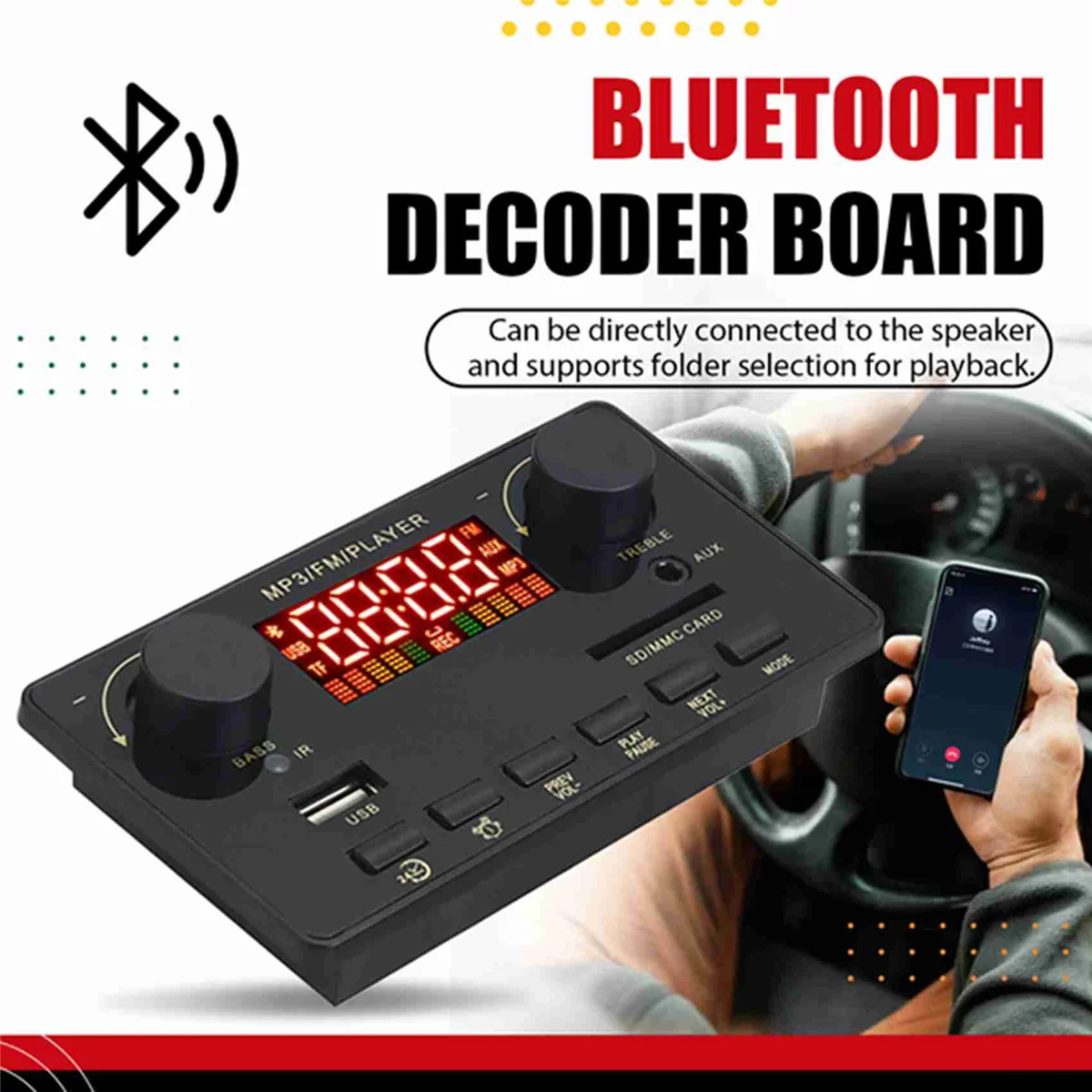 A14M 2X40W مكبر للصوت بلوتوث 5.0 مشغل MP3 WAV فك مجلس 12 فولت سيارة راديو FM وحدة دعم TF USB AUX يدوي (أ)