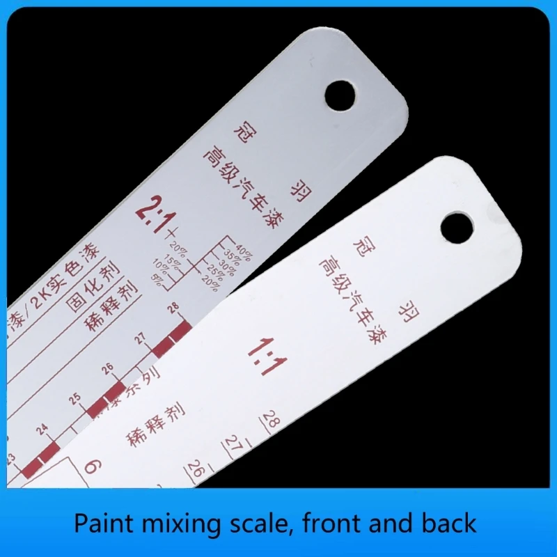 Stainless Steel Paint Stick Car Paint Proportional Measuring Scale Solvent Resistant Painting Mixing Tool Ruler Durable M4YD