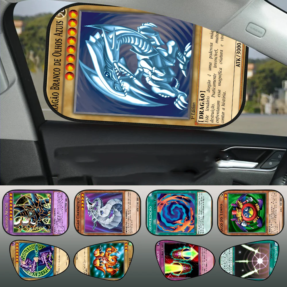 Yu-Gi-Oh MONSTER CARD Car Sun Shade UV Protection Electrostatic Adsorption Car Window Sunshade For Kids Outdoor Sunscreen