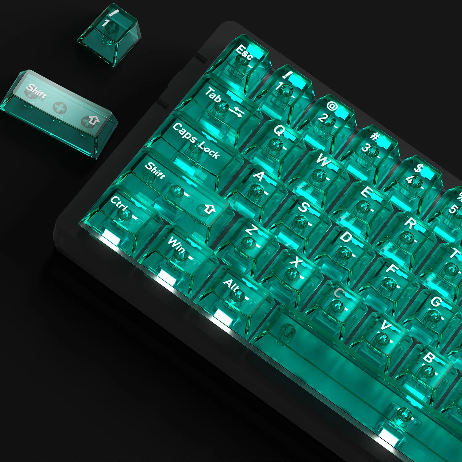 

[Japanese Language Hot Sale] Special Ice Crystal Transparent Full Transparent PC Transparent Keycap Mechanical Keyboard Press