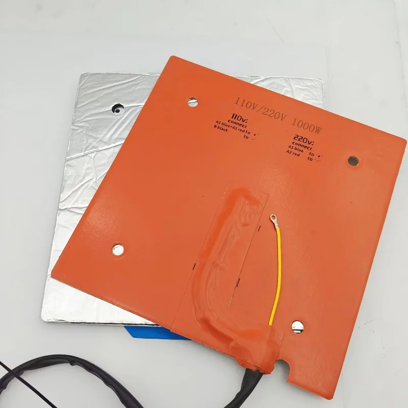 Funssor 110/220V Silicone Heater ThermalPad Anycubic Kobra S1/ S1C 3D Printer 8mm Aluminum CNC Heat Bed Build Plate Upgrade Kit