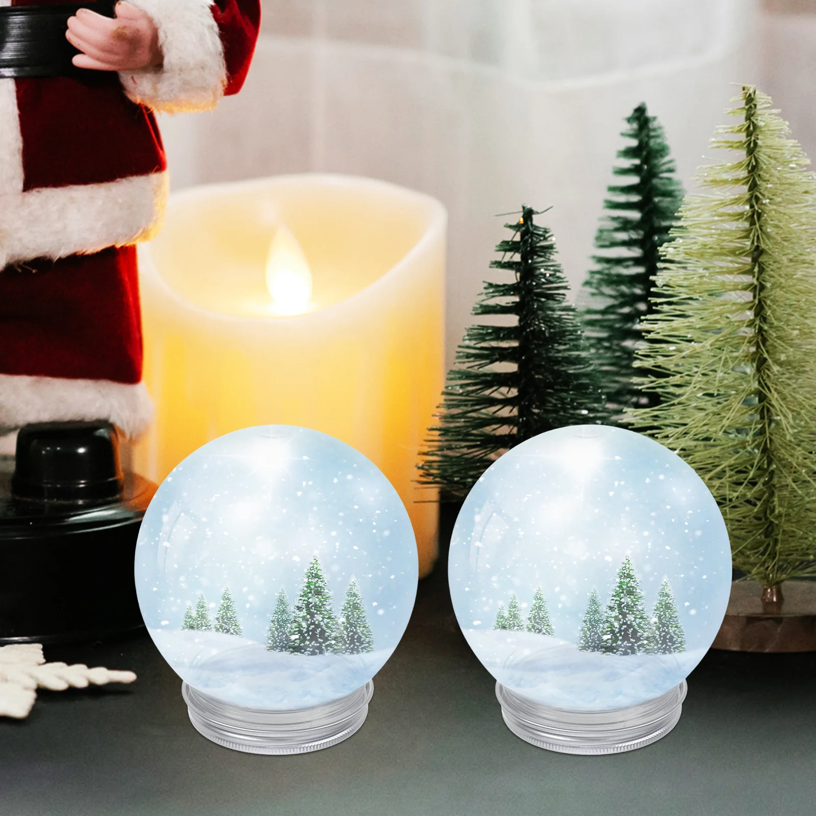 

4Pcs Snow Globe Accessories Clear Plastic Empty Water Globes for DIY Christmas Crafts Making Craft Supply Ball Shape Globe