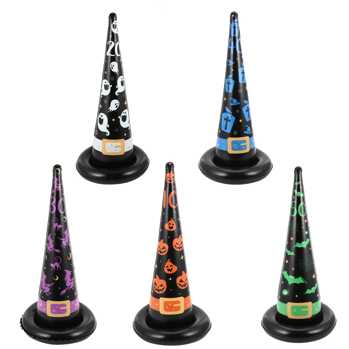 

Inflatable Witch Hat Ferrule Throwing Ring Toys Childrens Halloween Funny Rings Toss Game