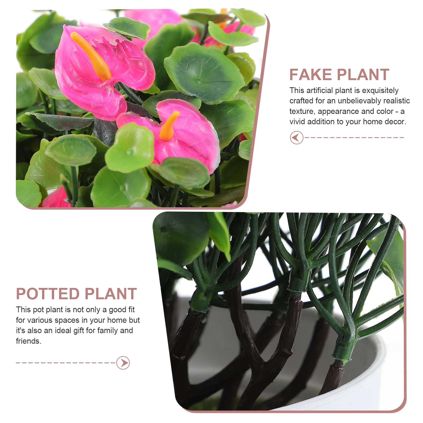 

Tabletop Artificial Bonsai Fake Plant Ornament Realistic Faux Flowers Decor For Home Office Living Room Summer Spring Party