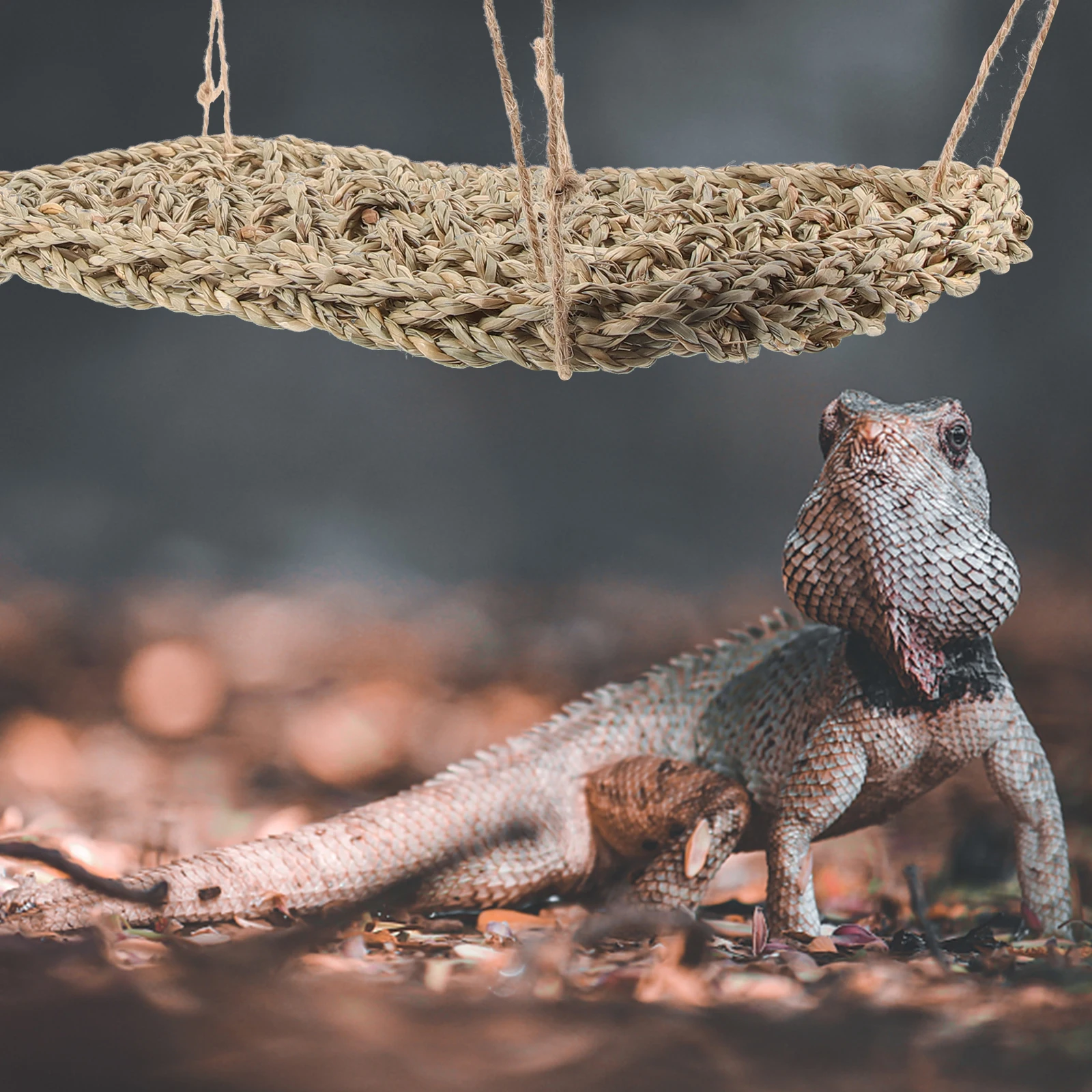 

Reptile Pet Grass Mat Wear Resistant Hammock Hanging Sleeping Bed Lizard Snake Cage Resting Lounger Lizard Lounger