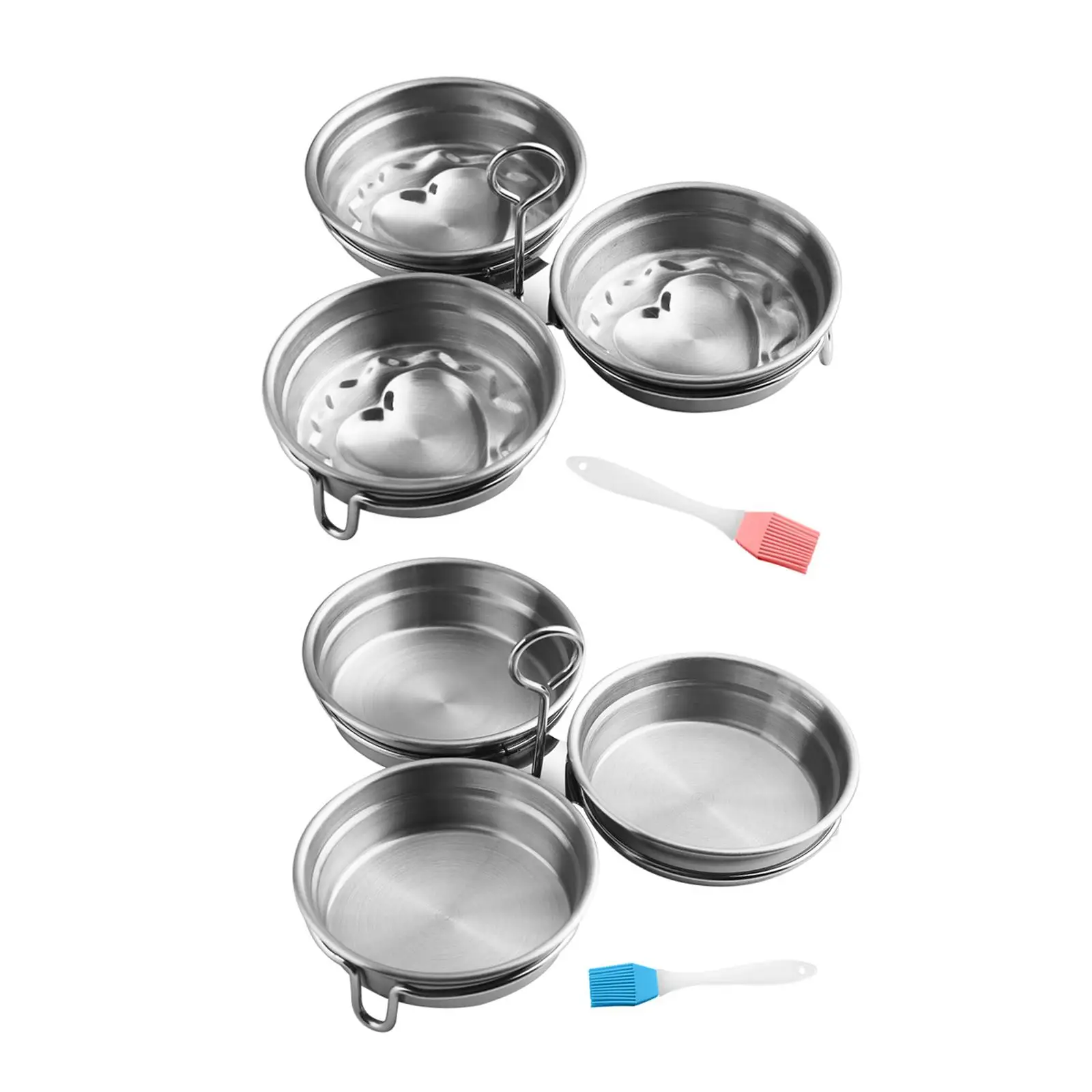 Stainless Steel Egg Poacher Household Breakfast Egg Steamer Egg Cooker Pan Egg Boiler Poached Egg Holder for Kithchen Home