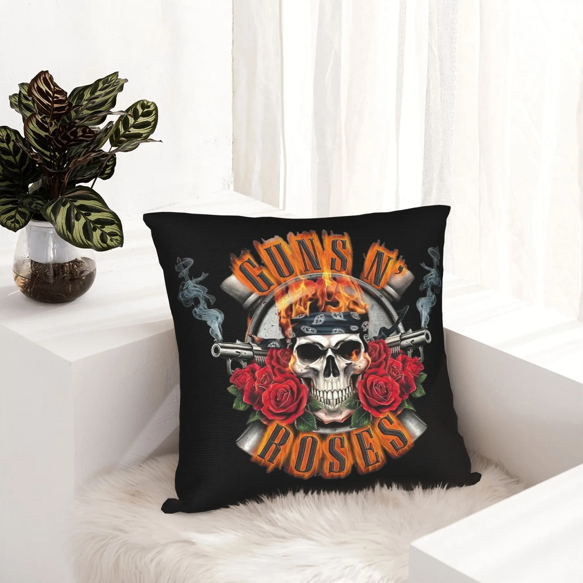 G-Guns N Roses Pillowcase Printing Polyester Cushion Cover Gift  Throw Pillow Case Cover Home Square 45*45cm