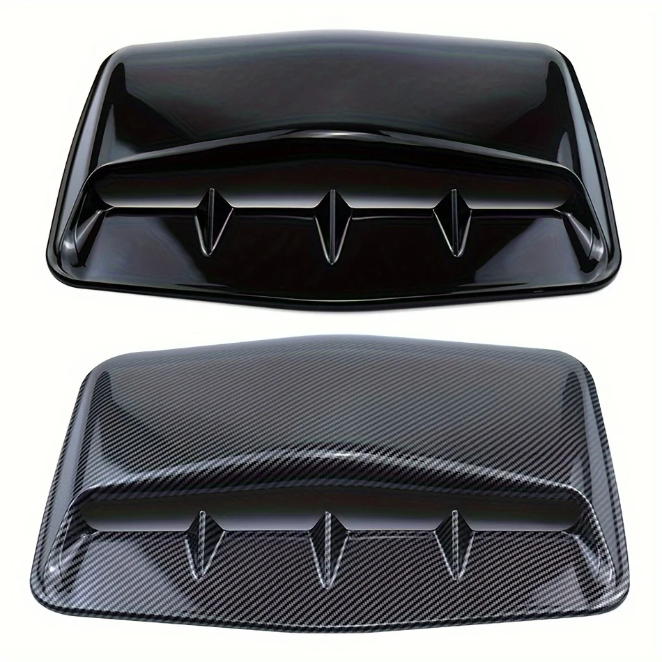 Universal Car Air Outlet Hood Carbon Fiber Bonnet Base Decorative Cover with Tape Exterior Hood Car Air Intak Scoop Accessories