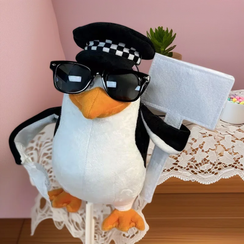 Penguin Plush Doll Abstract Face Soft Stuffed Toy Cute Quirky For Women Girls Birthday Gift Home Desk Accent Table Decor Cozy